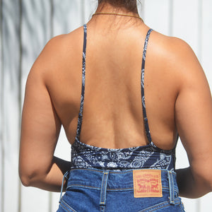 Navy Blue Bandana Bodysuit