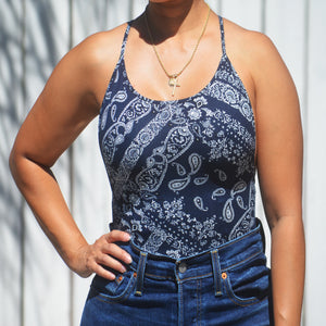 Navy Blue Bandana Bodysuit