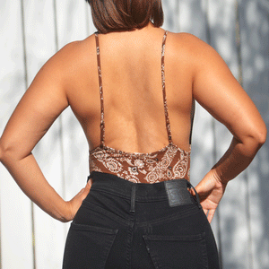 Brown Bandana Bodysuit